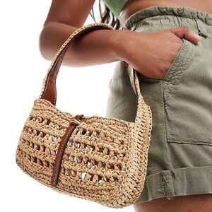 Mango Natural Fiber Shoulder Bag
